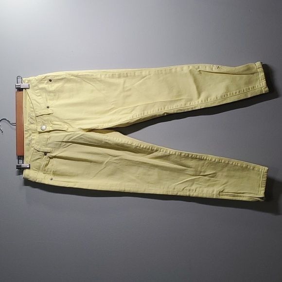 The Limited demin 678 jeans women's size  4 yellow 6" zip ankle - Picture 3 of 16
